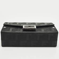 Pre Owned حقيبة جلد منقوشة إف إف سوداء فنــدي سوفت ترانك باغيت