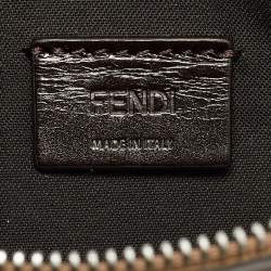 Pre Owned Fendi Medium Beige FF Jacquard Canvas Flat Pouch