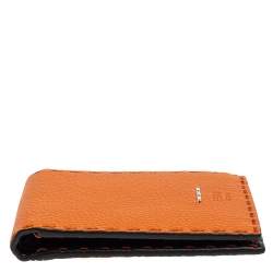 مملوكة مسبقًا Fendi Orange Selleria Leather Bifold Wallet
