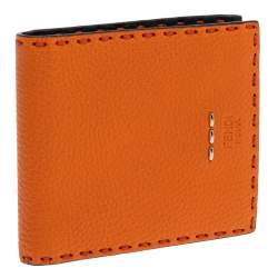 مملوكة مسبقًا Fendi Orange Selleria Leather Bifold Wallet