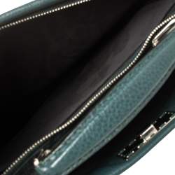 Fendi Dark Green Selleria Leather Peekaboo Iconic Fit Briefcase