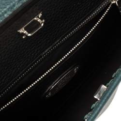 Fendi Dark Green Selleria Leather Peekaboo Iconic Fit Briefcase