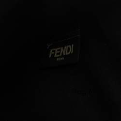 Pre Owned حقيبة صغيرة فندي فوكابلوري ثري دي جلد أسود بالشعار وسحاب