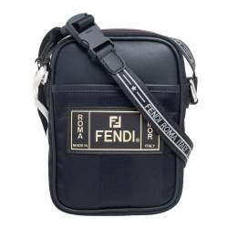 Messenger Bags  Fendi Mens Fendi Pack Medium Pouch Black Nylon