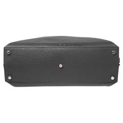 Fendi Grey Leather Peekaboo Iconic Essential Palladium Finish Briefcase