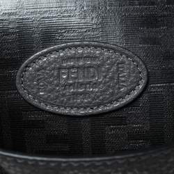 Fendi Grey Leather Peekaboo Iconic Essential Palladium Finish Briefcase