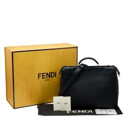 Fendi Black Romano Selleria Leather Peekaboo ISeeU Briefcase