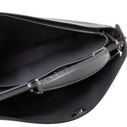 Fendi Grey Leather Peekaboo Iconic Essential Palladium Finish Briefcase