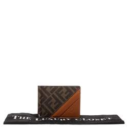 Fendi Tobacco Zucca and Leather Bifold Wallet