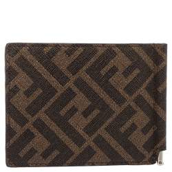 Fendi Tobacco Zucca and Leather Bifold Wallet