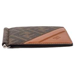 Fendi Tobacco Zucca and Leather Bifold Wallet