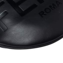 Pre Owned Fendi Black Leather Logo Belt Bag