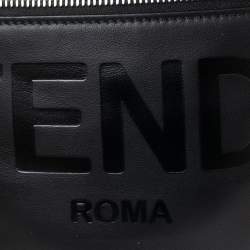 Pre Owned Fendi Black Leather Logo Belt Bag