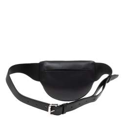 Pre Owned Fendi Black Leather Logo Belt Bag