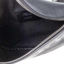 Pre Owned Fendi Black Leather Logo Belt Bag