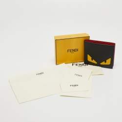Pre Owned Fendi Black Leather Bug Eyes Bifold Wallet