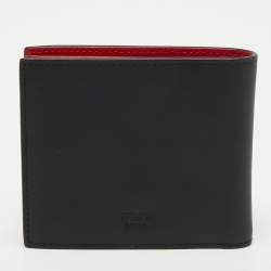 Pre Owned Fendi Black Leather Bug Eyes Bifold Wallet