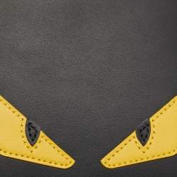 Pre Owned Fendi Black Leather Bug Eyes Bifold Wallet