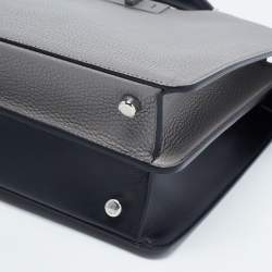 Pre Owned Fendi Grey/Black Leather Medium Peekaboo ISeeU Top Handle Bag 