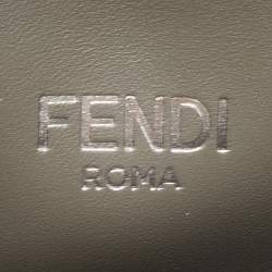 Pre Owned Fendi Grey/Black Leather Medium Peekaboo ISeeU Top Handle Bag 