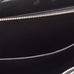 Pre Owned Fendi Grey/Black Leather Medium Peekaboo ISeeU Top Handle Bag 