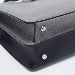 Pre Owned Fendi Grey/Black Leather Medium Peekaboo ISeeU Top Handle Bag 