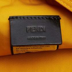Fendi Yellow Nylon and Leather Large Flap Messenger Bag