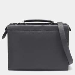 Fendi Grey Selleria Leather Romano Peekaboo ISeeU Briefcase
