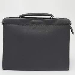 Fendi Grey Selleria Leather Romano Peekaboo ISeeU Briefcase