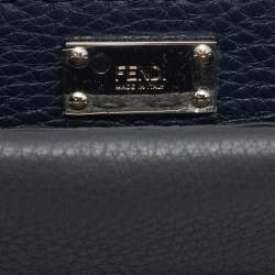 Fendi Grey Selleria Leather Romano Peekaboo ISeeU Briefcase