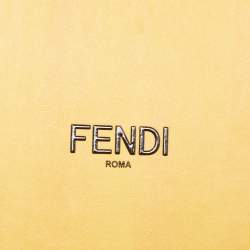 Pre Owned Fendi Yellow Leather Fluffy Logo Vertical Box Crossbody Bag