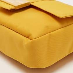 Fendi Yellow Nylon Baguette Messenger Bag