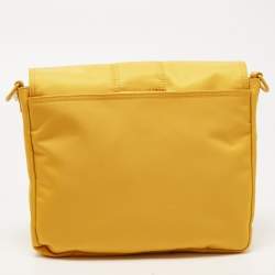 Fendi Yellow Nylon Baguette Messenger Bag