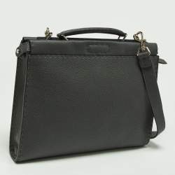 Fendi Grey Romano Selleria Leather Peekaboo ISeeU Briefcase