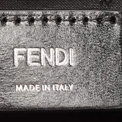 Fendi Black Zucca Embossed Leather Baguette Convertible Bag