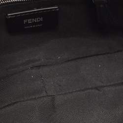 Fendi Black Zucca Embossed Leather Baguette Convertible Bag
