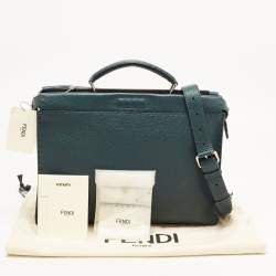 Fendi Dark Green Selleria Leather Peekaboo Fit Briefcase