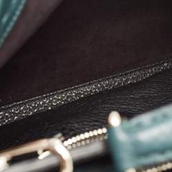 Fendi Dark Green Selleria Leather Peekaboo Fit Briefcase