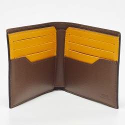 Fendi Brown/Yellow Zucca Canvas Bifold Wallet 