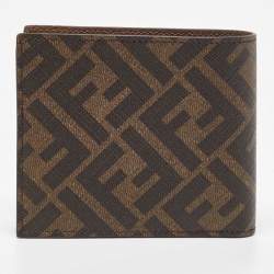 Fendi Brown/Yellow Zucca Canvas Bifold Wallet 