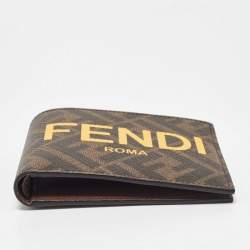 Fendi Brown/Yellow Zucca Canvas Bifold Wallet 
