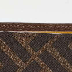 Fendi Brown/Yellow Zucca Canvas Bifold Wallet 