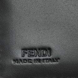 Pre Owned Fendi Black Leather and Coated Canvas Bifold Wallet