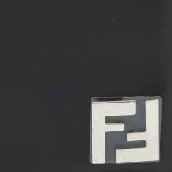Pre Owned Fendi Black Leather and Coated Canvas Bifold Wallet