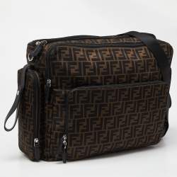 Fendi Tobacco Zucca Nylon and Leather Changing Messenger Bag