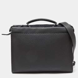 Fendi Grey Romano Selleria Leather Peekaboo ISeeU Briefcase 