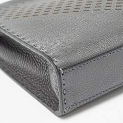 Pre Owned Fendi Grey Selleria Leather Mini Fit Top Handle Bag