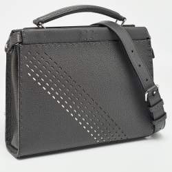 Pre Owned Fendi Grey Selleria Leather Mini Fit Top Handle Bag