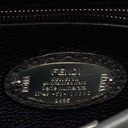 Pre Owned Fendi Grey Selleria Leather Mini Fit Top Handle Bag