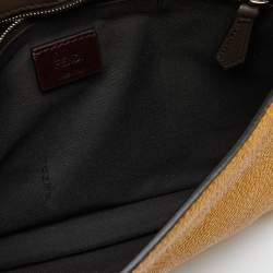 Fendi Yellow Selleria Leather Flat Baguette Messenger Bag
